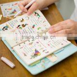 2017 Fashion Macaroon Candy Color A5./A6 PU Cover Planner With Clasp Button /elastic Band ,loose Leaf Organzier Agenda With Logo thumbnail-4