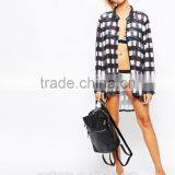 Oversized Fit Semi-sheer Point Collar Beach Wear/woman Beach Shirt thumbnail-5