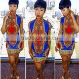 Walson Women Traditional African Print Fitted Dashiki Bodycon Dress thumbnail-1