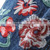 High Waist Women Jeans Embroidered Floral Narrow Bottom Various Types of Trousers thumbnail-6