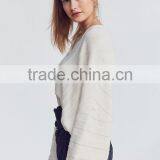 Ladies Long Sleeve Fashion Asymmetrical Modern Knitting Crop Top Sweater With Best Quality thumbnail-3