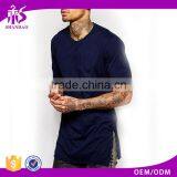 Guangzhou Shandao OEM Manufacturing Casual Summer 200g 40% Cotton 60% Polyster Short Sleeve O-neck Custom Side Split T Shirt thumbnail-1