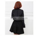 Hot Sales!!!2017 Latest Ladies Black Lace v Neck Chiffon Shirt thumbnail-4