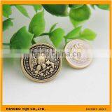 Golden White 18mm 23mm Birds Pattern Coat Metal Buttons For Garment thumbnail-1