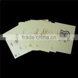 Paper Wedding Party Name Place Card Heart Pale Yellow thumbnail-3