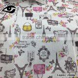 Colorful Bags Floral Eiffel Tower Pattern Printed Fabric Linen Cotton Fabrics For Sofa thumbnail-1