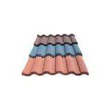 wave Corrugated Double Roman Roof Tiles / colorful Stone Coated Metal Roofing sheet