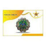 Silkscreen Or CMYK Printing Copper Custom Metal Pin Badge With Glitter Color