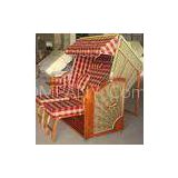 Hand-Woven Roofed Wicker Beach Chair & Strandkorb For Outdoor Pool / Beach