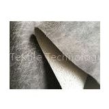 Genuine Leather Upholstery Fabric Dark Grey Surface / White Backing Leather