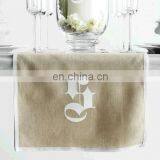 100% Pure Linen Table Runner With Monogramming and Grosgrain Tie