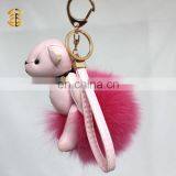 Latest Style Teddy Bear Fox Fur Ball Keychain Handbag Charms thumbnail-1