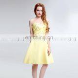 New Arrival Beads Sweetheart Sleeveless Yellow Party Dress Short Ladies Cocktail Dresses thumbnail-4