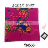 2016 Latest Design Fashion South Africa Lady Scarf, Hard Feeling Acrylic Scarf, Printed Hijab, 100%Polyester Square Scarf thumbnail-2