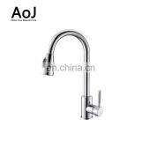 High Quality Chrome Plated Single Handle Contemporary Kitchen Faucet Pull Out Mixer Water Tap thumbnail-5
