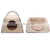 Dropshipping Cat House Leaves Pattern Creative Dual-use Cat Bed All Season Sleeping Bag for Cat Pet thumbnail-4