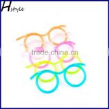 Hot Selling Plastic DIY Drinking Straw eyeglasses,Silly Straw Glasses,Amazing Straw Glasses(Random Color) SC003
