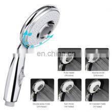 Handheld Shower Head High Pressure ON/Off Switch in Chrome Plated Water Saving 5 Spray Shower Head thumbnail-4