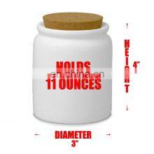 New Factory Custom Design Small Mini Decorative Ceramic Week Stash Jar With Cork Lid thumbnail-2