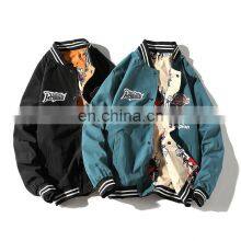 2021 Spring and Autumn Graffiti Women Loose and Versatile Double-sided Wear Jacket Couple Baseball Uniform Student Flight Jacket thumbnail-4