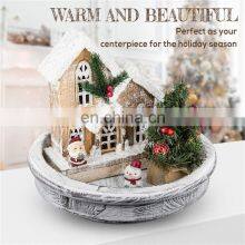 Factory Sale Multifunctional 13 Inch Distressed Wooden Round Tray Wood Lazy Susan Turntable thumbnail-4