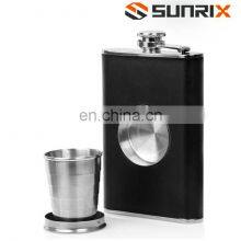 8 Oz Black Color Liquor Hip Flask Set With Collapsible Shot Glass And Funnel,Stainless Steel Copper Hip Flask thumbnail-2