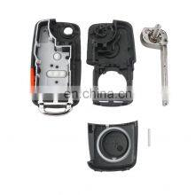 3+1 4 Buttons Flip Folding Remote Smart Car Key Shell Case Cover Fob Blank For Volkswagen VW Touareg thumbnail-4