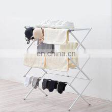 Manufacturer Supply Stainless Steel Folding Drying Rack Household Drying Articles Multifunctional Three-layer Drying Rack thumbnail-3