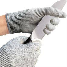 Anti Cut Level 5 ANSI A5 13G HPPE Liner PU Coated Gloves For Cutting