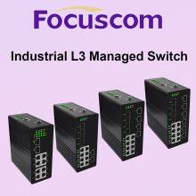 Focuscom S3000 Series Industrial L2/L3 Managed Gigabit Switch 8-Port DIN-Rail Mount Ethernet Switch With ERPS Ring & PoE Bypass Switch Options thumbnail-2