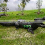 Bronze Grass Lawn Decor Alligator Sculpture thumbnail-1