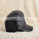 leather black sheep winter cap with custom logo