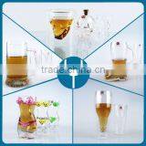 Custom funny fancy crystal cooling beer glass