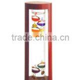 Galileo Thermometer With Wooden Frame Red thumbnail-1