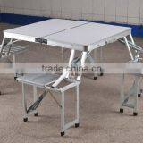 Outdoor Folding Furniture Table and Chair With Umbrella Hole thumbnail-1