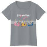 OEM service custom tshirt 100% cotton casual fashion black t shirt for women girls