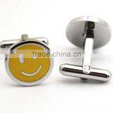 Classic Stainless Steel Baby Face Smiling Emoji Cufflink For Men thumbnail-3