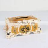 2016 High Quality Ceramic Tissue Paper Box With Gold Painted Tissue Box Design thumbnail-4
