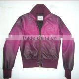 2011 Hotselling Famous Ladies Red Leather Racing Jacket