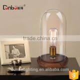 Home Decoration Retro Rustic Style Wooden Table Lamp, Antique Vintage Wooden Base Table Light With Edison Bulb