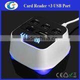 Wholesale Gift Items Usb 2.0 3 Port Usb Hub Combo Card Readers thumbnail-2