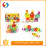 High quality 6 bottles of different color smiling face children bubble gun toys