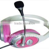 Computer Headphone (GF-LY7282) (headphone with microphone/pink headphone for girls/pc headphones)