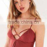 2016 Red Sexy Dress for Ladies With Strappy Front Party Midi Dress thumbnail-5