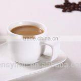 T00217 Big Handle White Porcelain Tea Cup With Saucer thumbnail-4