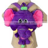 17" Purple Plush Backpack with Elephant Shape