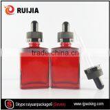 Wholesales Cosmetic Use Childproof Cap Clear Colorful Frosted Rectanglar Glass E-liquid Bottle 30ml Free Samples thumbnail-4