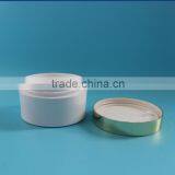 100ml 100g Empty White PET Plastic Cream Jar Container With Gold Aluminium Lid thumbnail-3