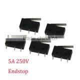 3D Printer Parts 5A 250V Three-legged Endstop Black Mechanical Limit Switch with Shank Touch Panel Tact Switch