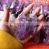 Natural Polished Amethyst Quartz Crystal Pendents thumbnail-4